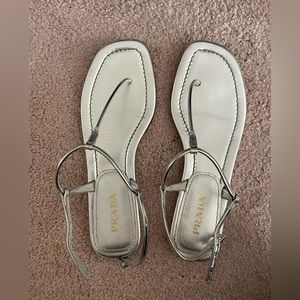 Prada Silver Sandals 38.5